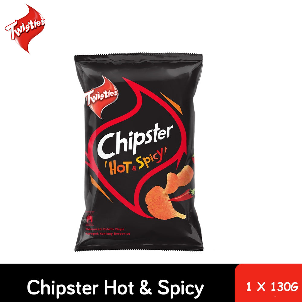 Twisties Chipster Hot & Spicy Flavoured Potato Chips 130g
