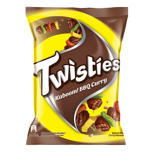 Twisties Kaboom! Flavoured Corn Snacks Spiced BBQ Curry Flavour 60g – 4258788