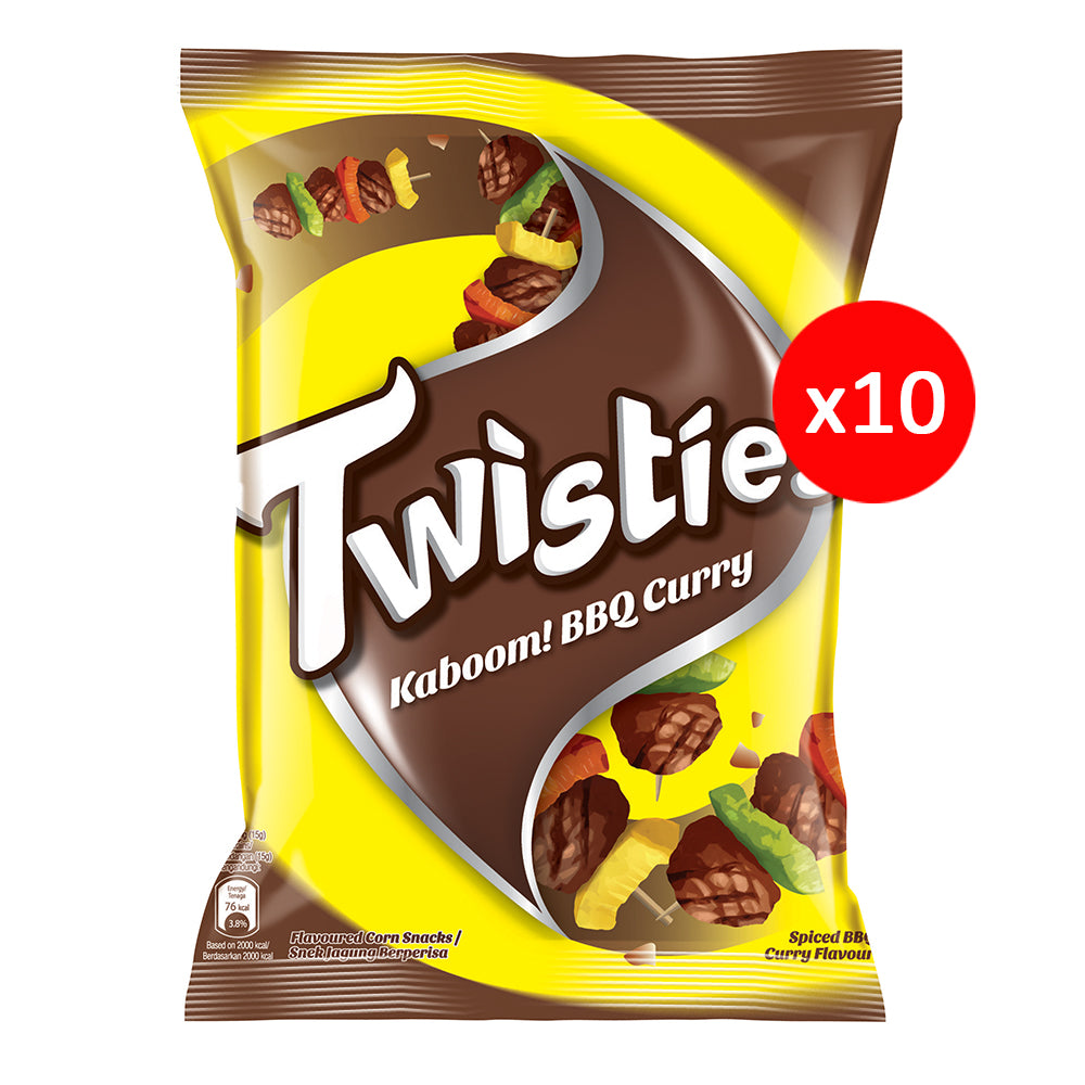 Twisties Kaboom! Flavoured Corn Snacks Spiced BBQ Curry Flavour 60g – 4258788