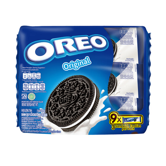 Oreo Original Chocolate Sandwich Cookies with Vanilla Flavored Cream Multi Pack 248.4g (9 x 27.6G) – 4301049