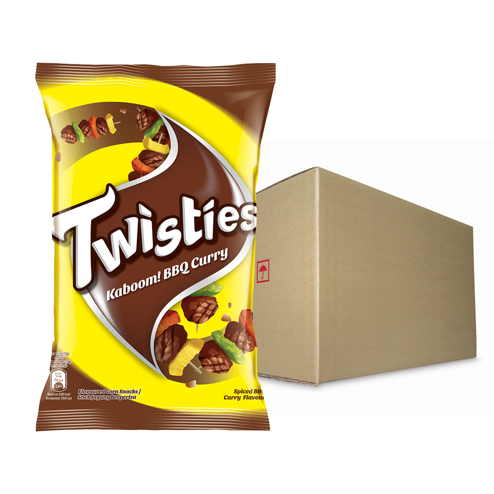 Twisties Kaboom! Flavoured Corn Snacks Spiced BBQ Curry Flavour 140g