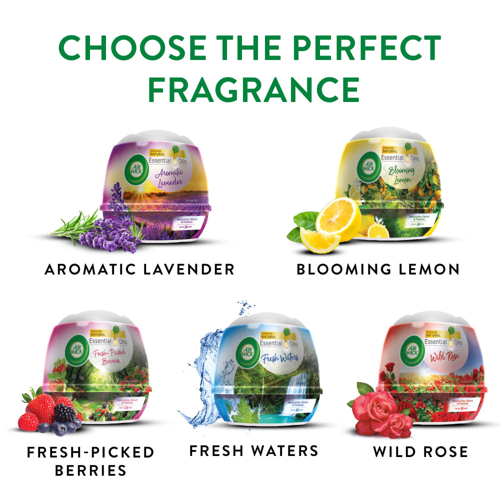 Air Wick Gel Cone Aromatic Scented Air Freshener Wild Rose 180g