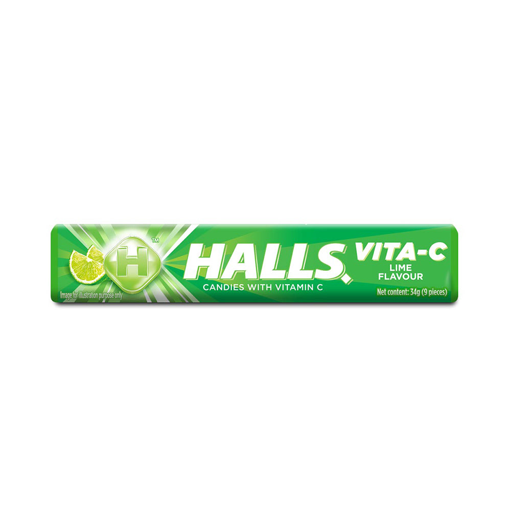 Halls Stick Vita-C Lime Flavoured Candy Vitamin C 9 Pieces (34G) – 4259830