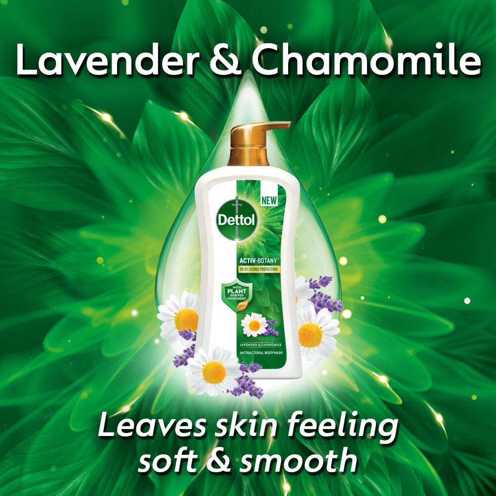 Dettol Activ Botany Shower Gel Antibacterial Body Wash Shower Gel Lavender & Chamomile 850ml