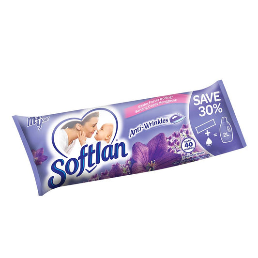 Softlan Anti Wrinkles Lavender Fresh (Purple) Fabric Softener 500ml Refill Concentrate Pouch – 1109829