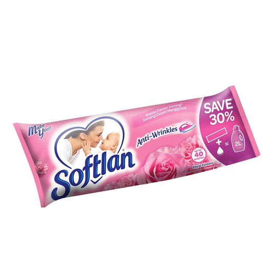 Softlan Anti Wrinkles Floral Fantasy (Pink) Fabric Softener 500ml Refill Concentrate Pouch – 1109827