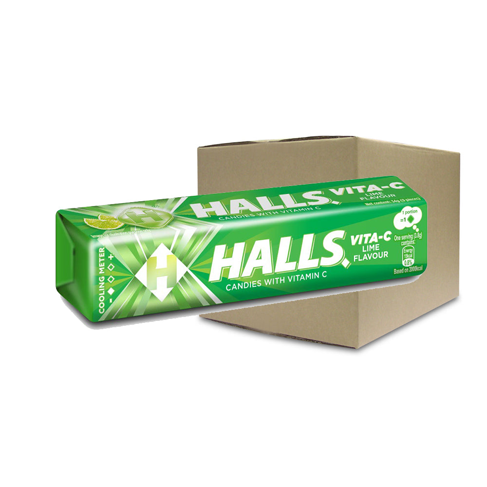 Halls Stick Vita-C Lime Flavoured Candy Vitamin C 9 Pieces (34G) – 4259830