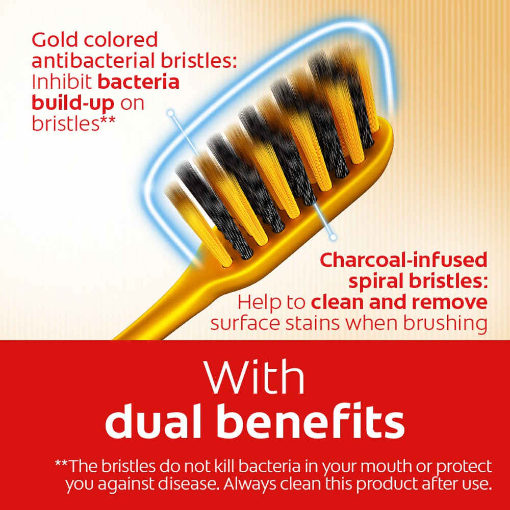 Colgate SlimSoft Charcoal Gold Super Soft Toothbrush 3s Valuepack