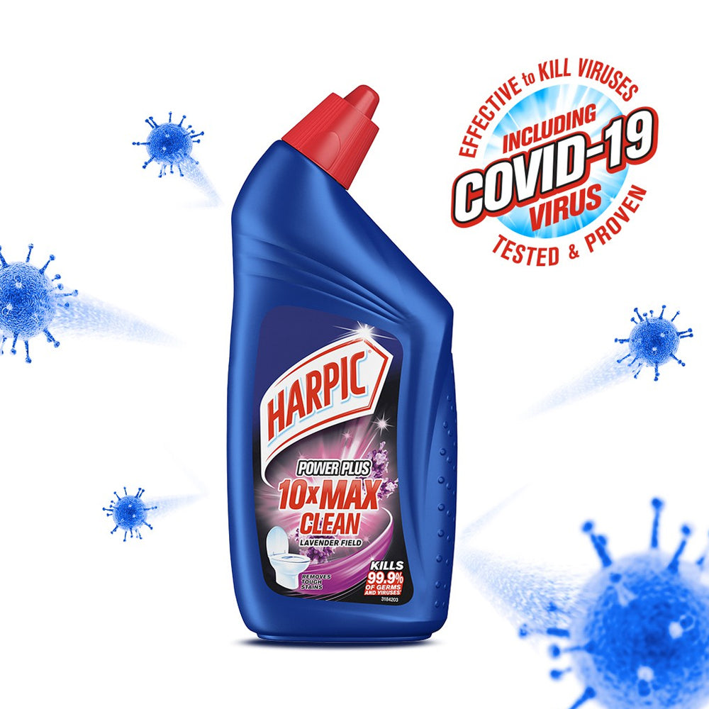 Harpic Powerplus Disinfectant Toilet Cleaner Lavender Field Twin Pack (450ml X 2)