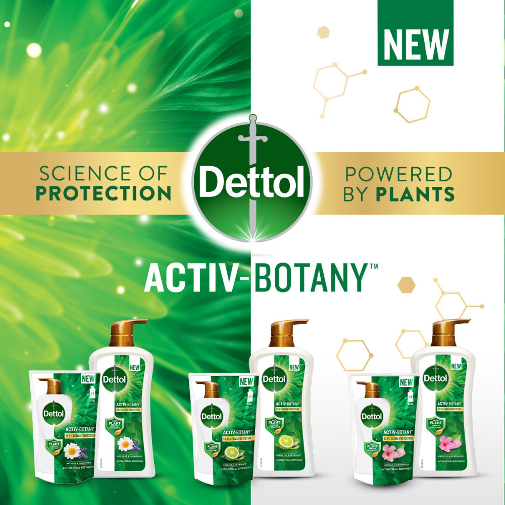 Dettol Activ Botany Shower Gel Antibacterial Body Wash Shower Gel Lavender & Chamomile 850ml