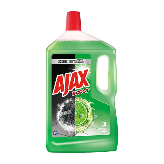 Ajax Boost Charcoal & Lime Antibacterial Multi Purpose Floor Cleaner 3L