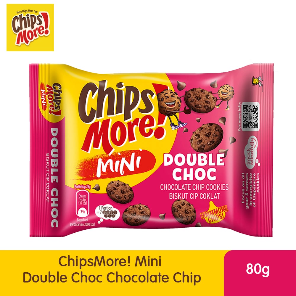 ChipsMore! Mini Double Choc Chocolate Chip Cookies 80g – 4275552