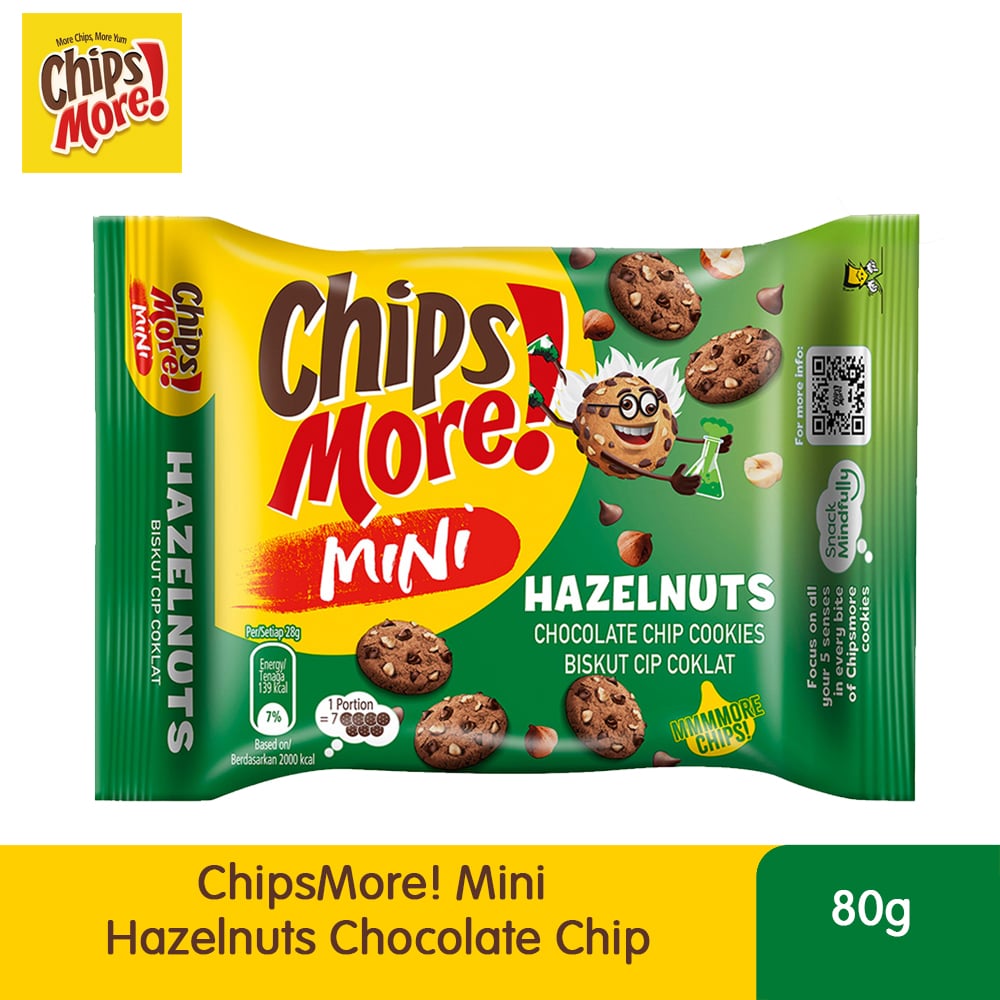 ChipsMore! Mini Hazelnuts Chocolate Chip Cookies 80g – 4275549
