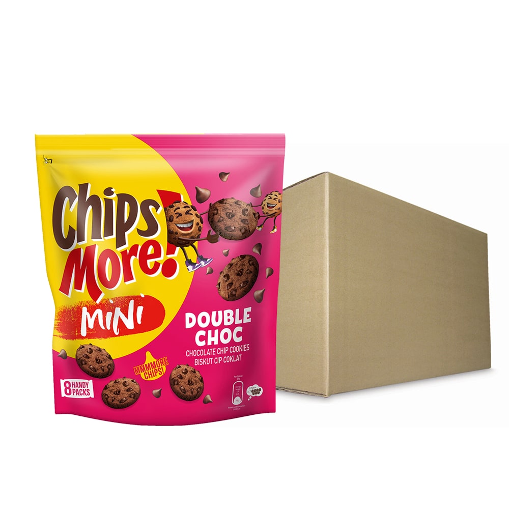 ChipsMore! Mini Multipack Double Choc Chocolate Chip Cookies ( 8 x 28g ) – 4275551