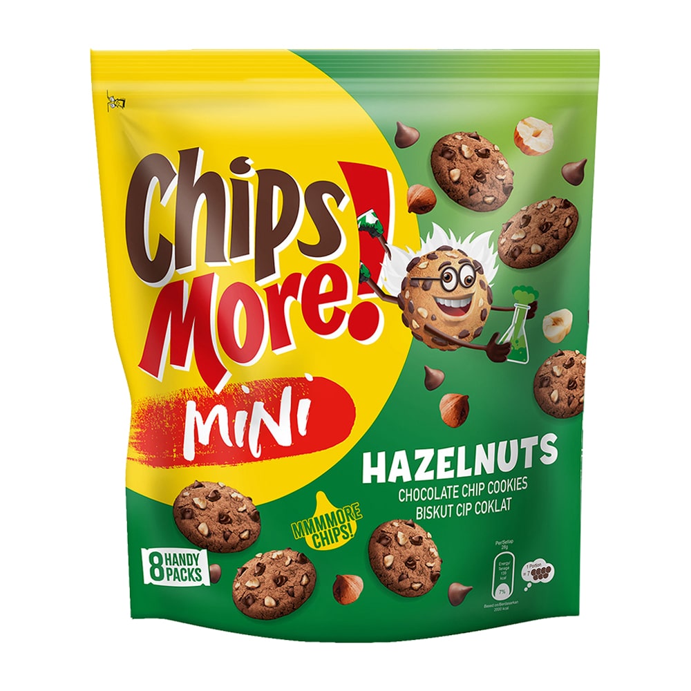 ChipsMore! Mini Multipack Hazelnuts Chocolate Chip Cookies ( 8 x 28g ) – 4275546