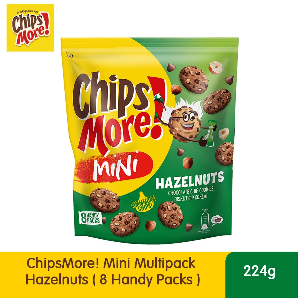 ChipsMore! Mini Multipack Hazelnuts Chocolate Chip Cookies ( 8 x 28g ) – 4275546
