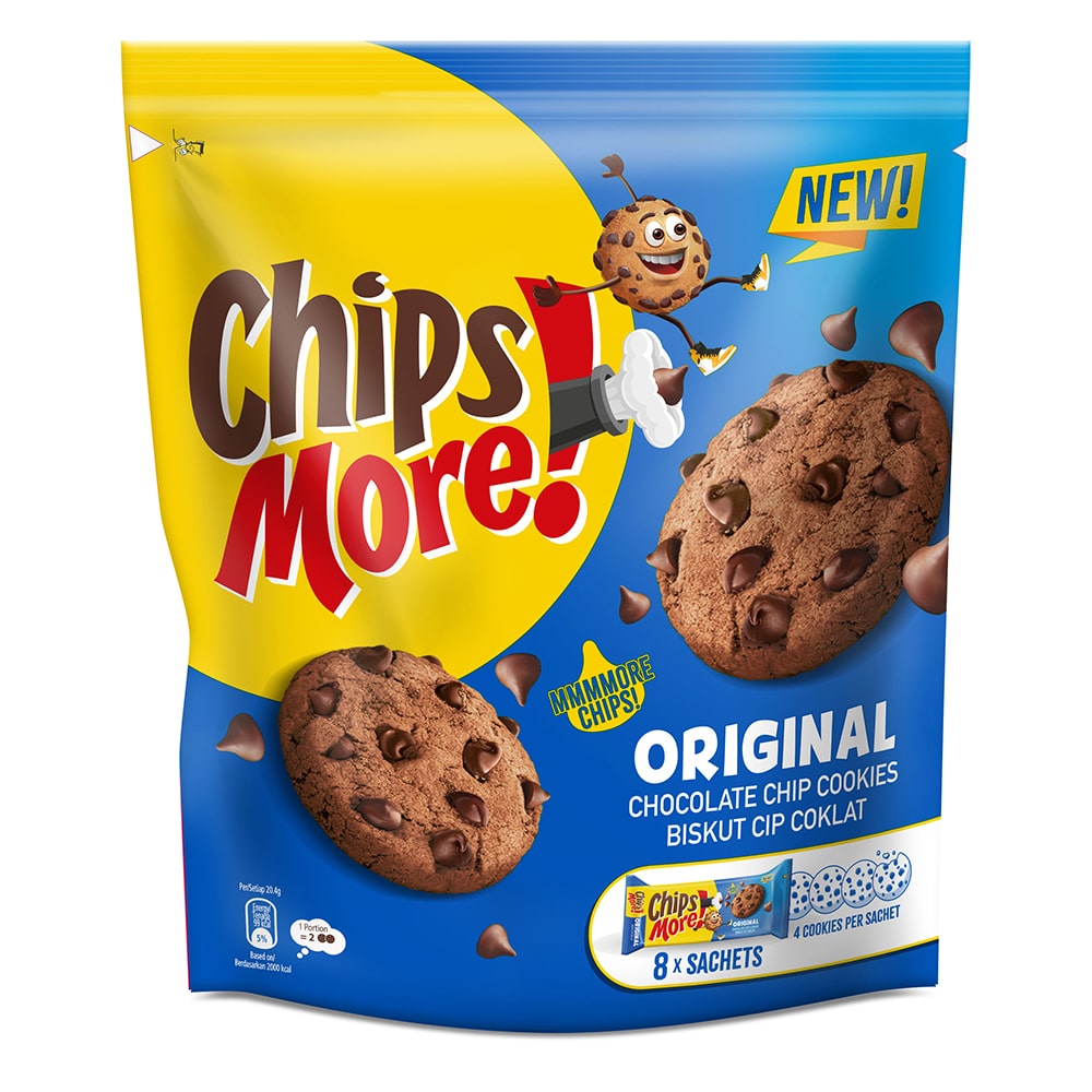 ChipsMore! Regular Multipack Original Chocolate Chip Cookies 326.4g (8 x Sachets) – 4277120