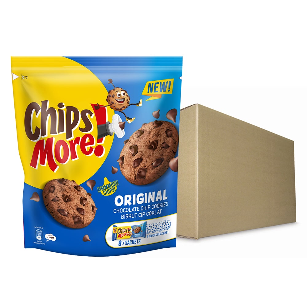 ChipsMore! Regular Multipack Original Chocolate Chip Cookies 326.4g (8 x Sachets) – 4277120