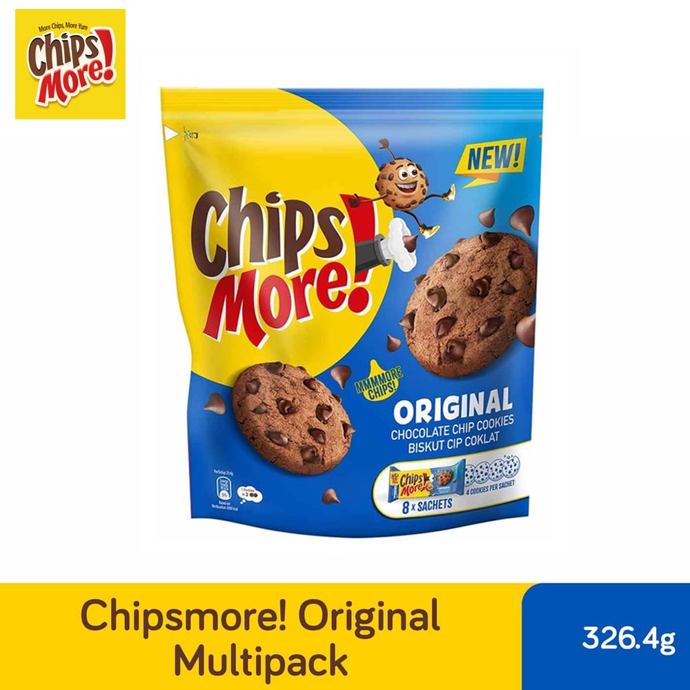 ChipsMore! Regular Multipack Original Chocolate Chip Cookies 326.4g (8 x Sachets) – 4277120