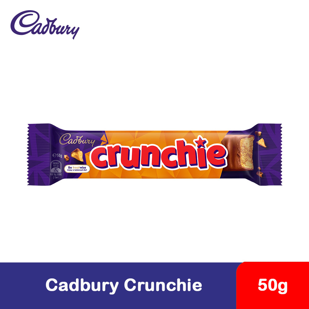 Cadbury Crunchie Chocolate Chunky Gold Bar of Delicious Honeycomb Smothered 50G – 615562