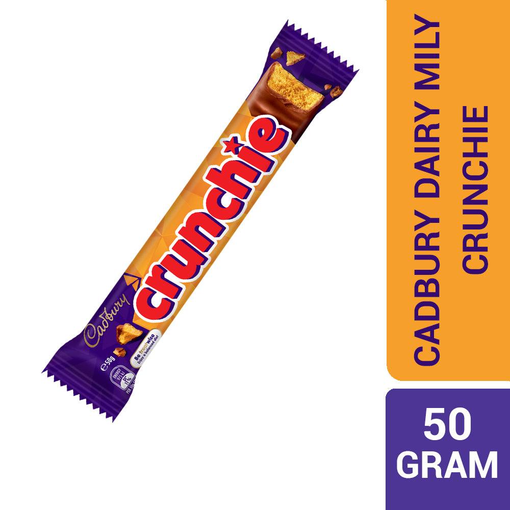 Cadbury Crunchie Chocolate Chunky Gold Bar of Delicious Honeycomb Smothered 50G – 615562