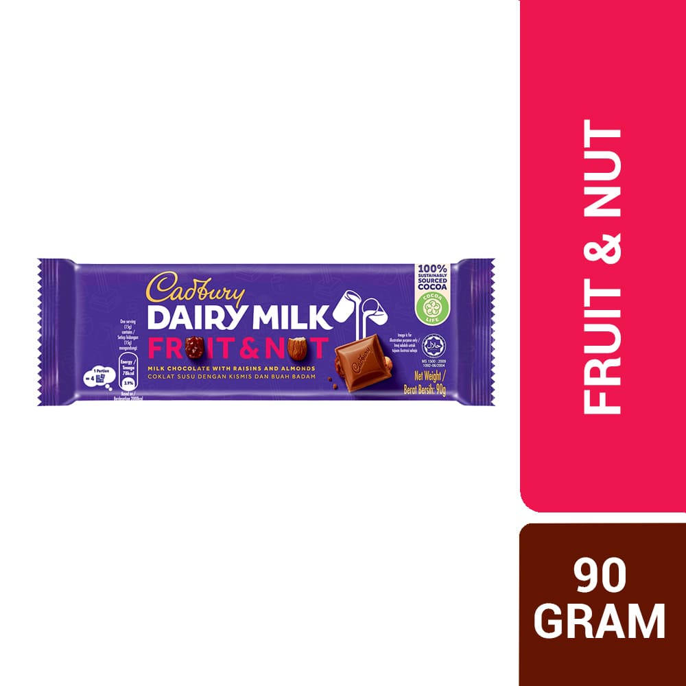 Cadbury Dairy Milk Chocolate Fruit & Nut 90g – 4265599