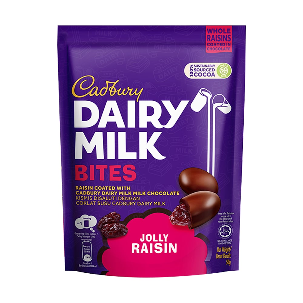 Cadbury Dairy Milk Jolly Raisin Bites 50g – 4260330