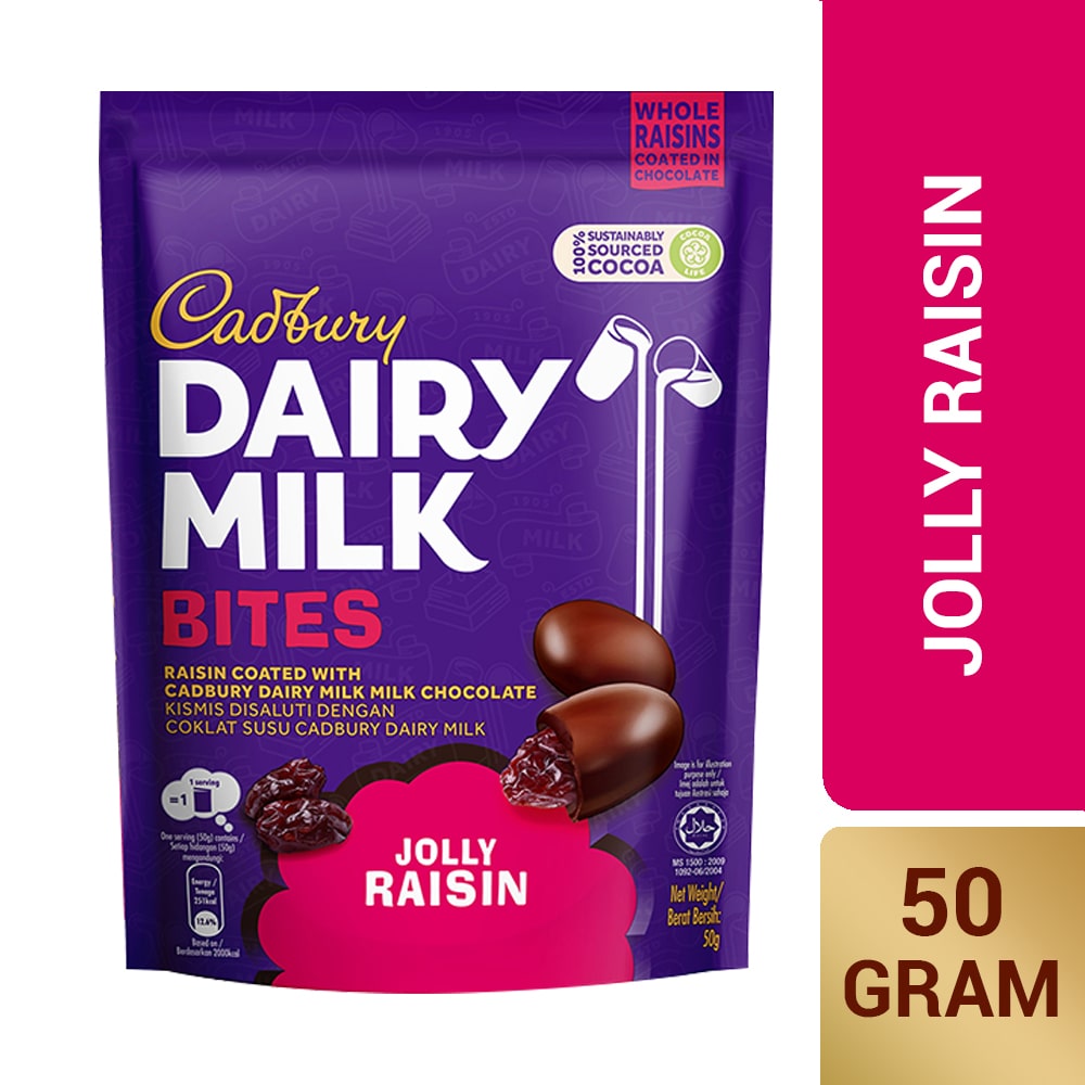 Cadbury Dairy Milk Jolly Raisin Bites 50g – 4260330