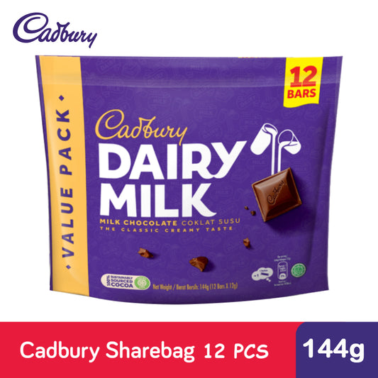 Cadbury Dairy Milk Plain Chocolate Doybag 144g (12x12g)