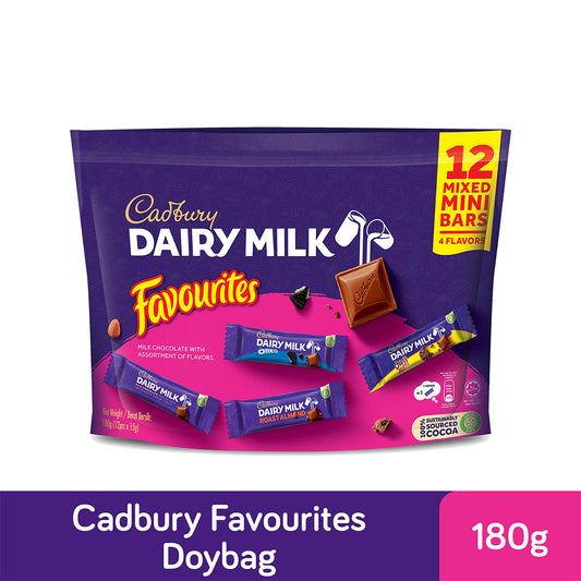 Cadbury Favourites Dairy Milk Chocolate Doybag Favourites 4 Flavors 12 Mini Bars 180g – 4270050