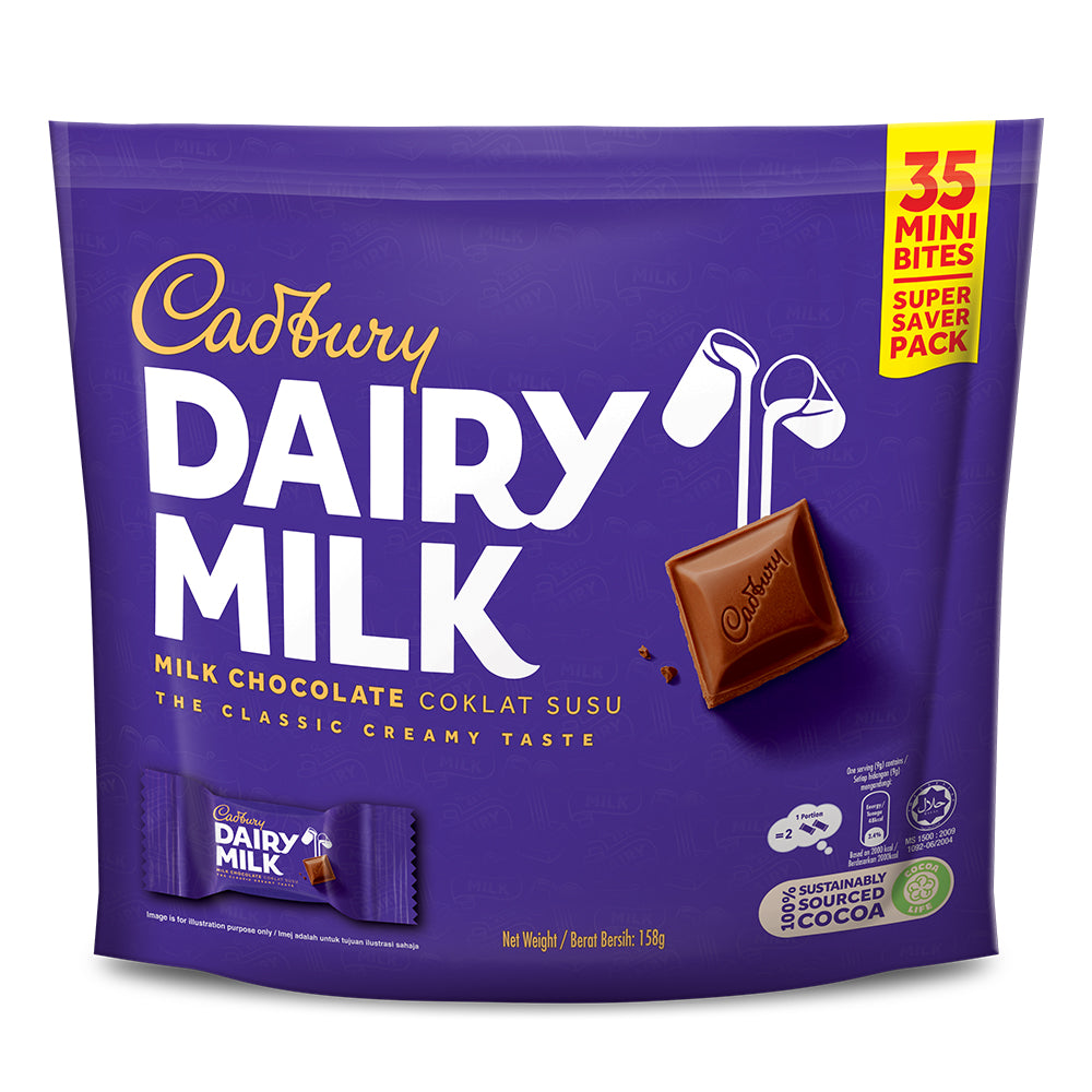 Cadbury Dairy Milk Chocolate Flavoured Neaps Doybag (Sharebag) 35 Mini Bites 158G – 4264998