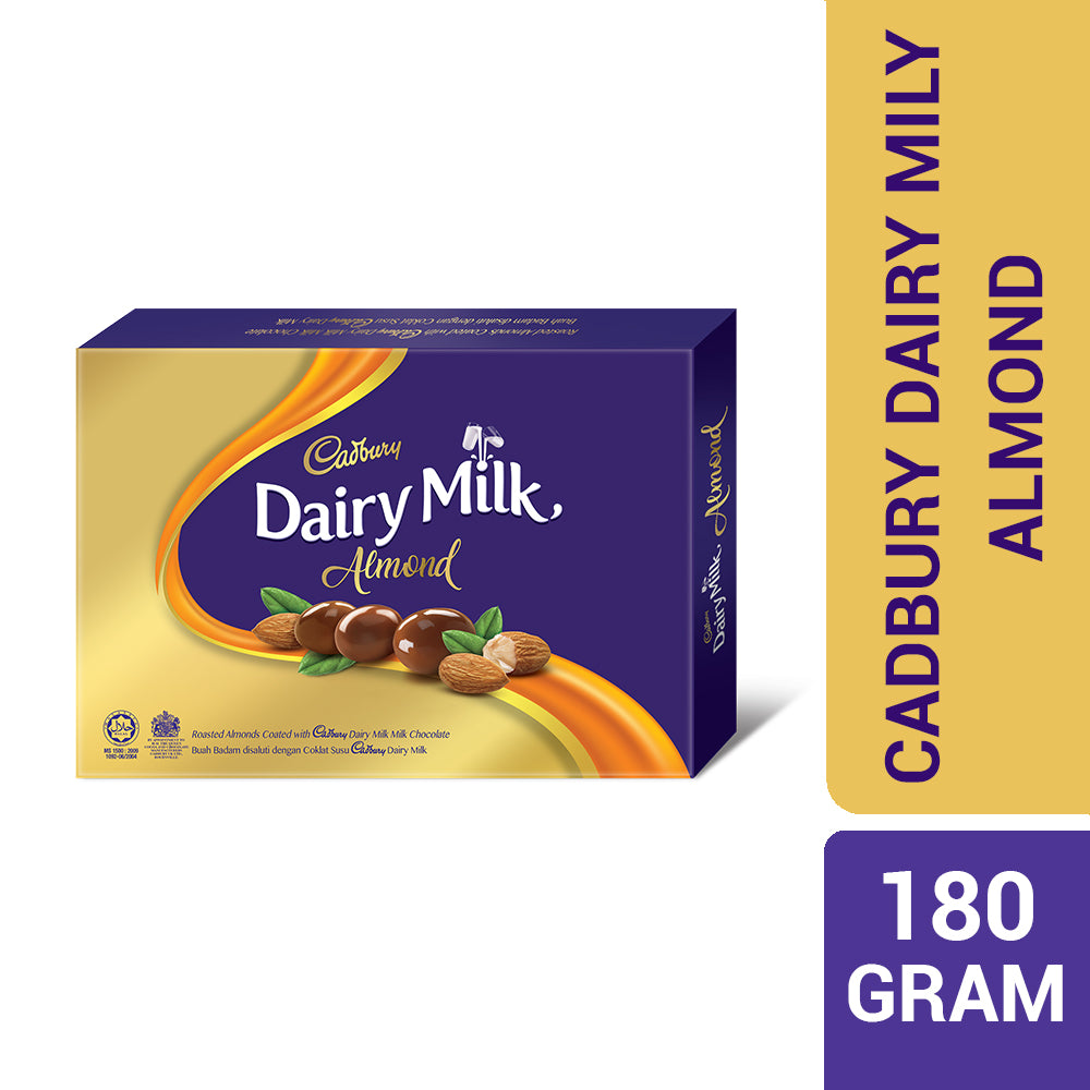 Cadbury Dairy Milk Chocolate Roasted Almonds Coated Panned 180G – 4053879