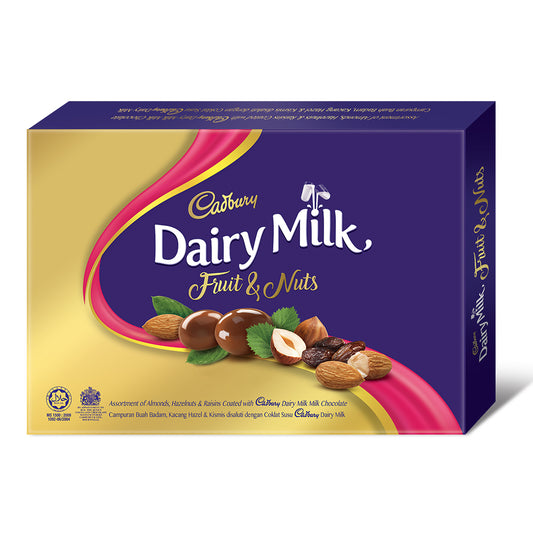 Cadbury Dairy Milk Chocolate Fruit & Nuts Assortment Of Almonds Hazelnuts & Raisins Coated Panned 180G – 4053884