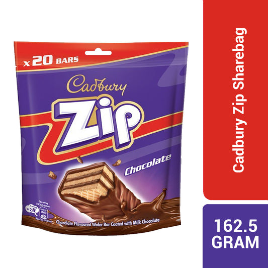 Cadbury Zip Sharebag Chocolate Flavoured 20 Bars 162.5G – 4264105