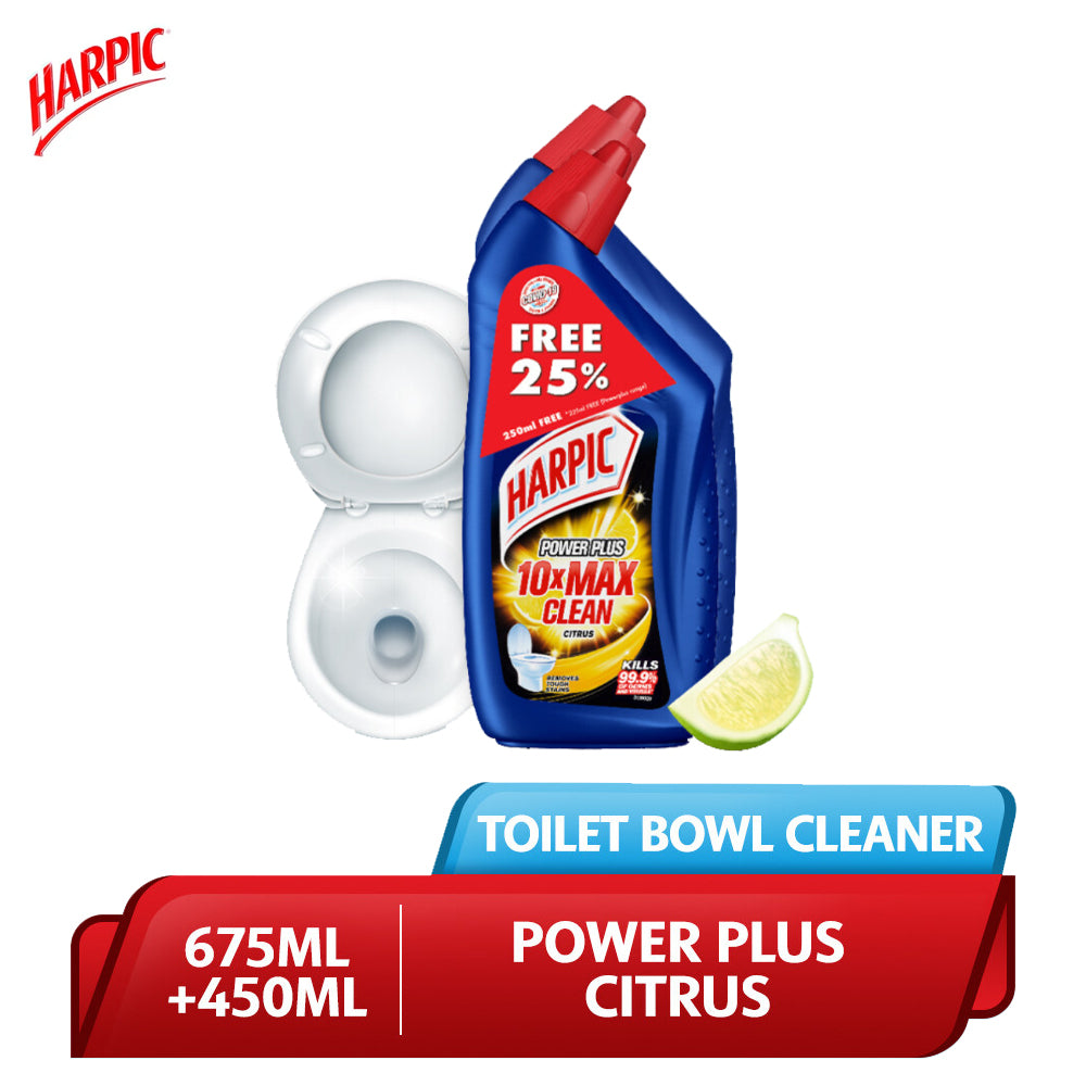 Harpic Power Plus Citrus (675ml + 450ml) Disinfectant Toilet Bowl Cleaner - 3155424
