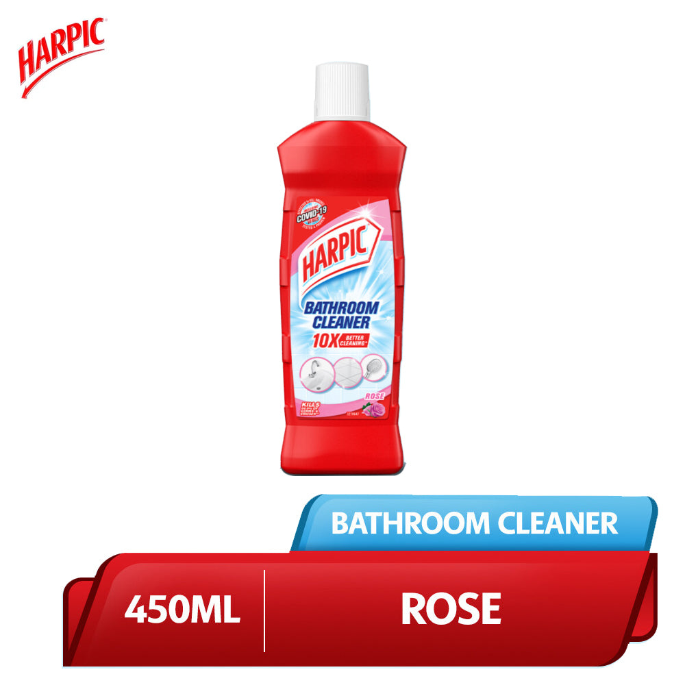 Harpic Disinfectant Bathroom Cleaner 450ml Removes tough stains Rose - 3142172