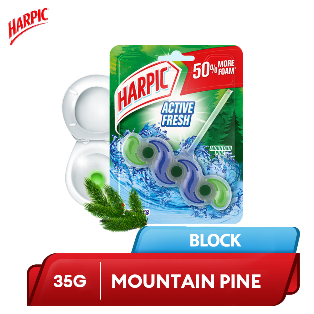 Harpic Fresh Power 6 Toilet In-Cistern Block Cleaner 35g-Mountain Pine - 3119591