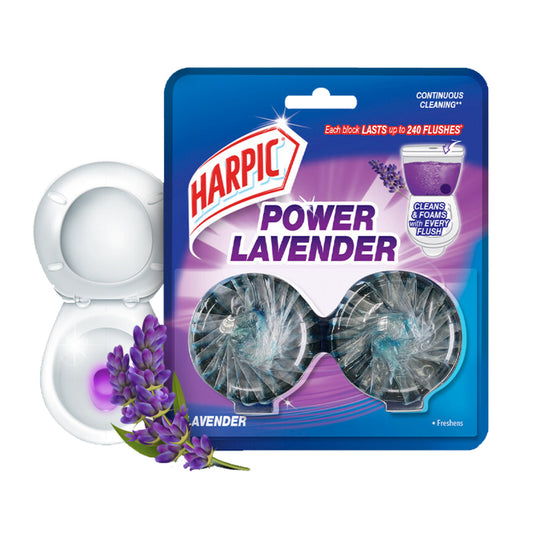Harpic Power Flushmatic Lavender Toilet Block Twin Pack (50g x 2) – 3225747
