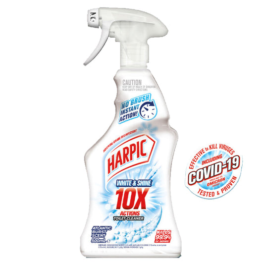 Harpic White & Shine Bathroom Cleaner Spray (500ml) [10X Actions Toilet Cleaner]- 3172654