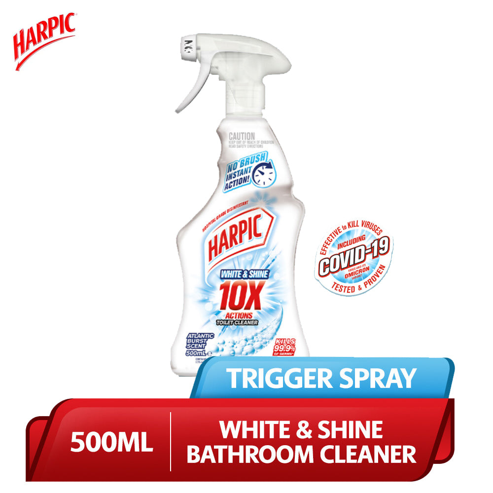 Harpic White & Shine Bathroom Cleaner Spray (500ml) [10X Actions Toilet Cleaner]- 3172654