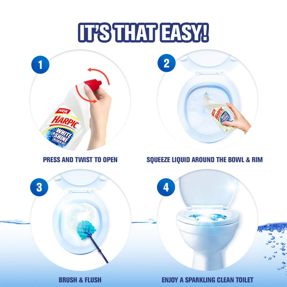 Harpic White & Shine Bleach Gel Active Cleaning Gel 500ml – 1558155