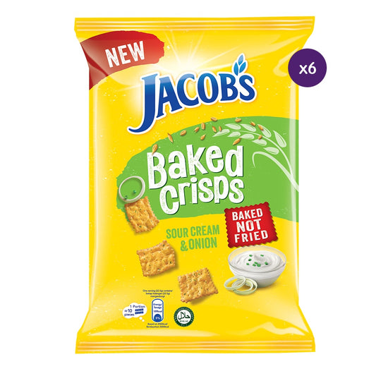 Jacob’s Baked Crisps 6 X 45G Sour Cream And Onion – 4274875x6