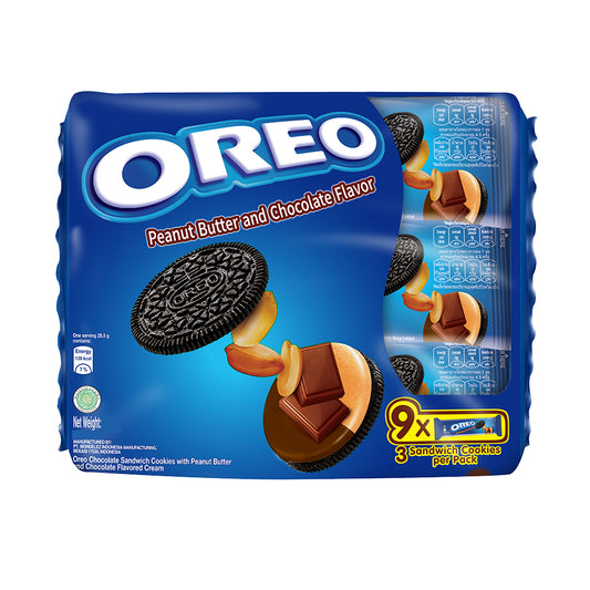 Oreo Peanut Butter and Chocolate Flavor Sandwich Cookies Multi Pack 248.4g (9 X 27.6G) – 4301011