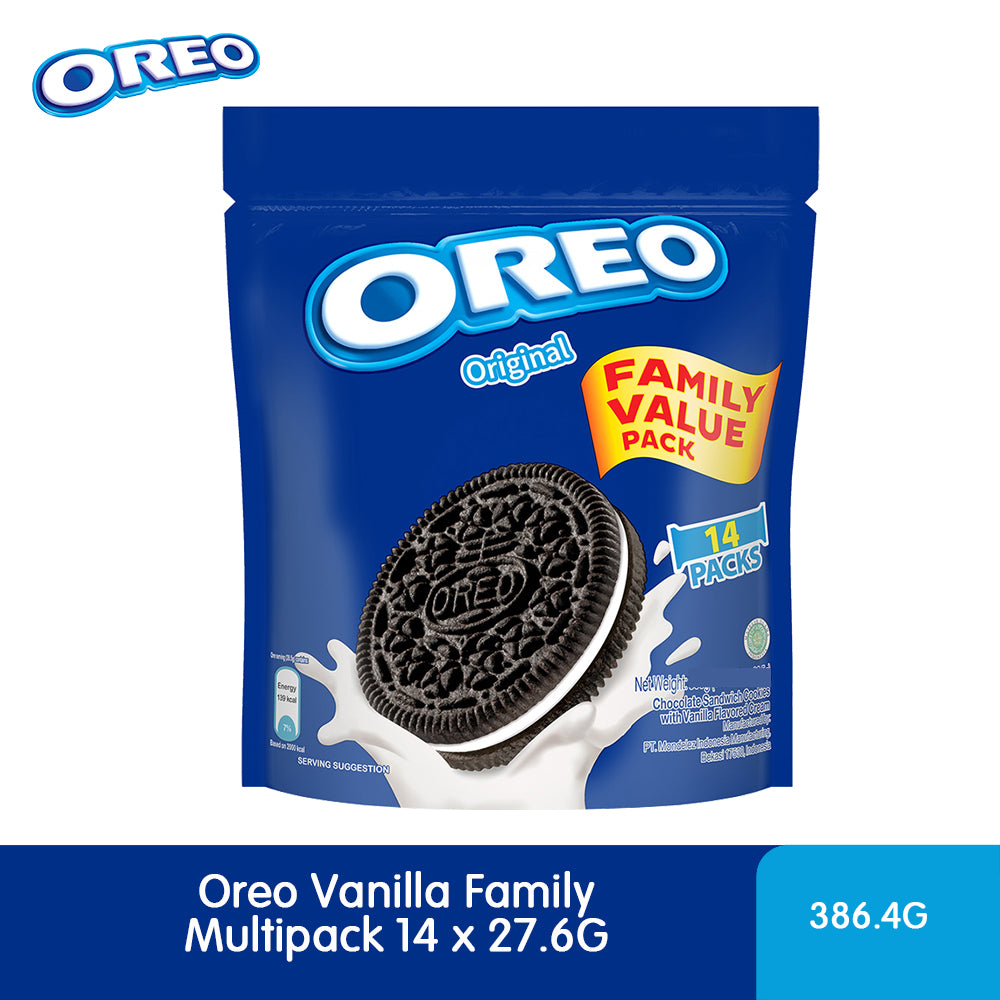 Oreo Vanilla Family Original Chocolate Sandwich Cookies (14 Packs x 27.6G) 386.4G – 4301008