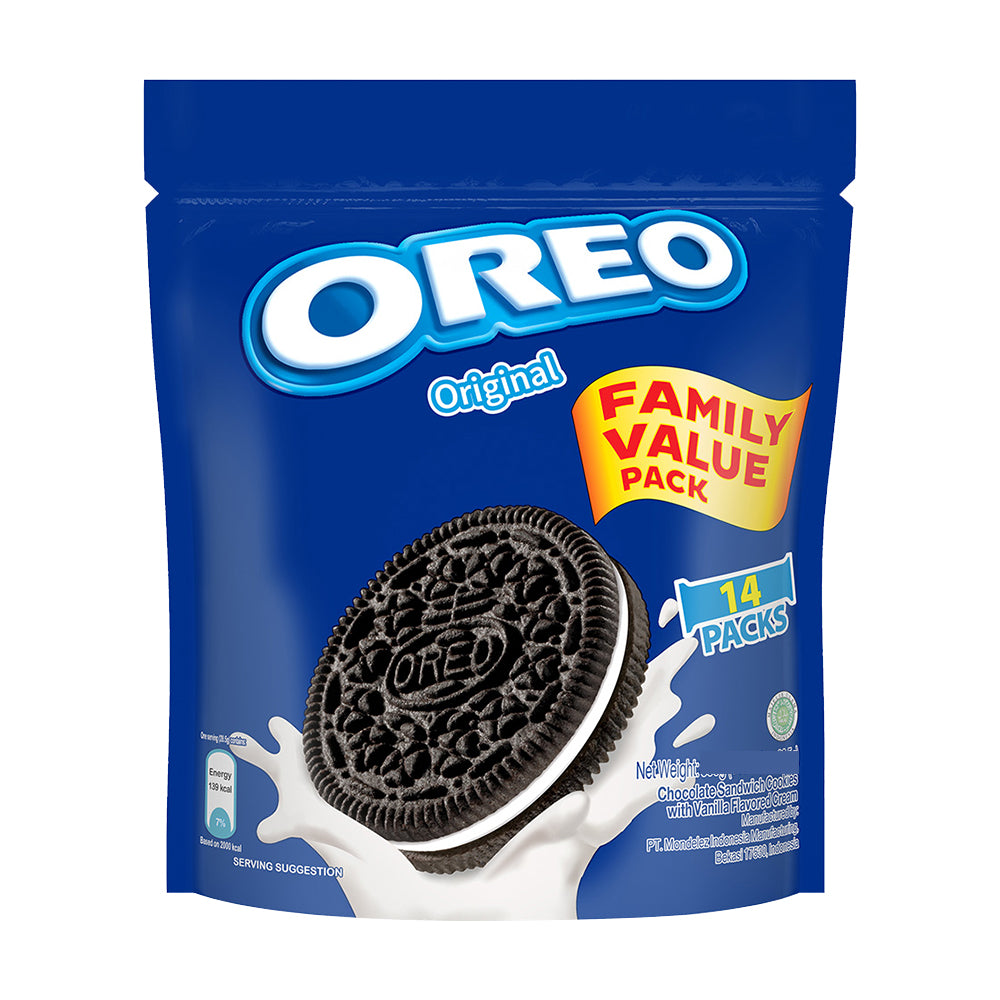 Oreo Vanilla Family Original Chocolate Sandwich Cookies (14 Packs x 27.6G) 386.4G – 4301008