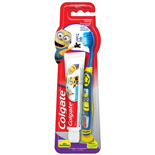 Colgate Kids Minion Toothpaste 40g + Toothbrush 5-9 Years (Ultra Soft) Valuepack