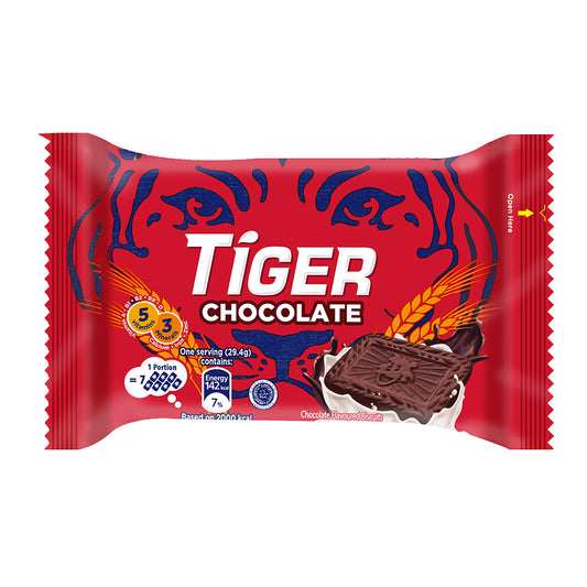 Tiger Plain Sweet Chocolate Flavoured Biscuits Small Pack 12 X 53.2G – 4282677X12