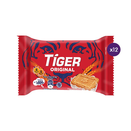 Tiger Plain Sweet Original Flavoured Biscuits Small Pack 12 X 53.2G – 4282678x12