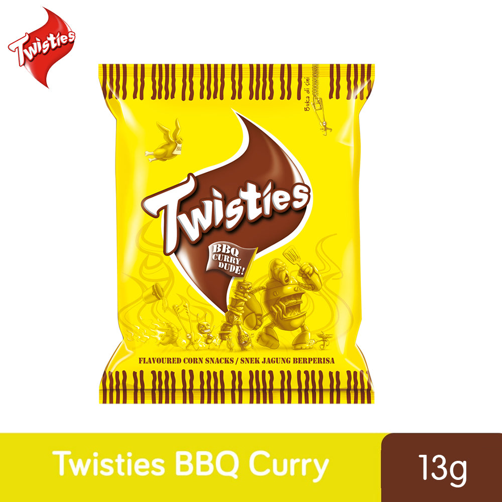 Twisties Kaboom! Flavoured Corn Snacks Spiced BBQ Curry Flavour 13G
