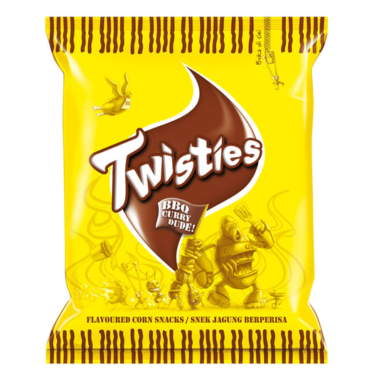 Twisties Kaboom! Flavoured Corn Snacks Spiced BBQ Curry Flavour 13G